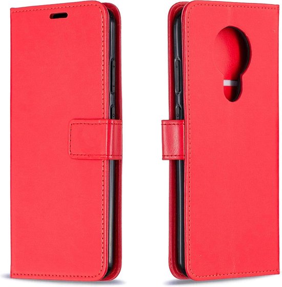 Nokia 5.3 Hoesjes – Portemonnee Book Case – Pasjeshouder – Magneetsluiting – Rood-Ilumina Benelux