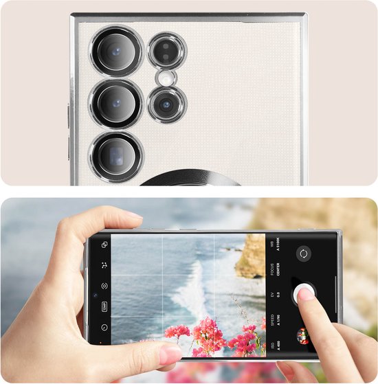 Samsung Galaxy S23 Ultra Hoesjes – MagSafe Backcover – Magnetisch – Zilver-Ilumina Benelux