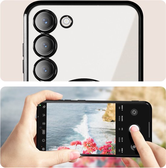 Samsung Galaxy S23 Plus Hoesjes – Magsafe Compatibel – Chroom Rand – Backcover – Zwart-Ilumina Benelux