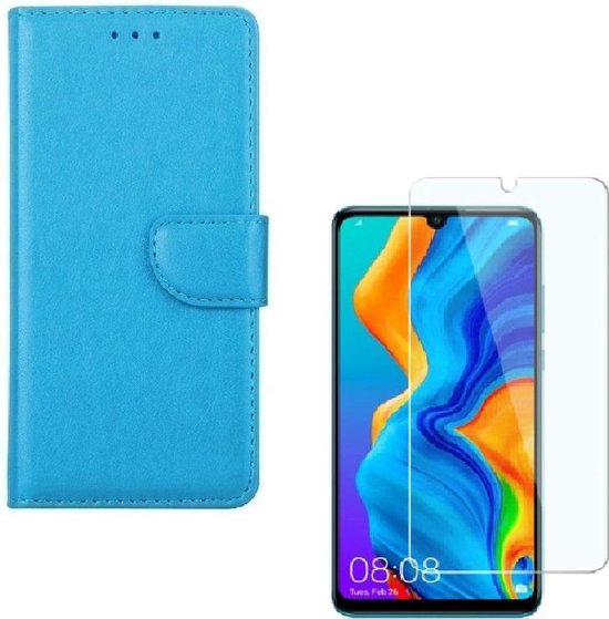 Huawei P30 Lite Hoesjes – Portemonnee Hoes – Pasjeshouder – 2x Screenprotector – Turquoise-Ilumina Benelux