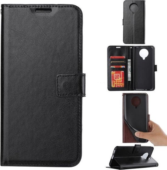 Xiaomi Poco F2 Pro Hoesjes – Portemonnee Book Case – Pasjeshouder – 2x Screenprotector – Zwart-Ilumina Benelux