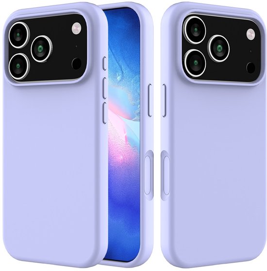 iPhone 17 Pro Max Hoesjes – Liquid Siliconen Backcover – Soft Touch – Incl. Screenprotector & Camera Lens Protector – Lila-Ilumina Benelux