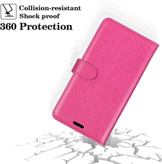 Nokia 1.4 Hoesjes – Bookcase Portemonnee Hoes – Pasjeshouder – Magneetsluiting – Roze-Ilumina Benelux