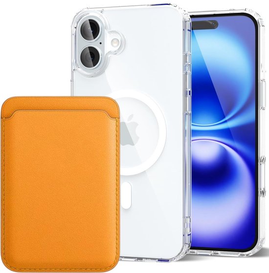 iPhone 16 Hoesjes – Anti-Shock Backcover met MagSafe – Magnetische Pasjeshouder – Zonnegeel-Ilumina Benelux