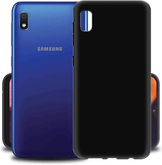 Samsung Galaxy A10e Hoesjes – Soft TPU Siliconen Backcover – 2x Gehard Glas Screenprotector – Zwart-Ilumina Benelux
