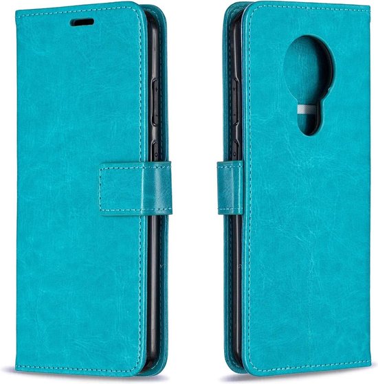 Nokia 1.4 Hoesjes – Portemonnee Book Case – Magneetsluiting – 2x Gehard Glas Screenprotector – Turquoise-Ilumina Benelux