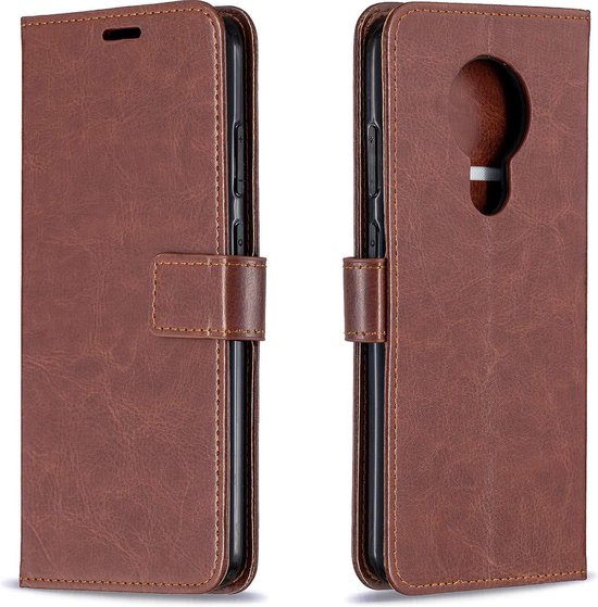 Nokia 5.3 Hoesjes – Portemonnee Book Case – Pasjeshouder – Magneetsluiting – Bruin-Ilumina Benelux