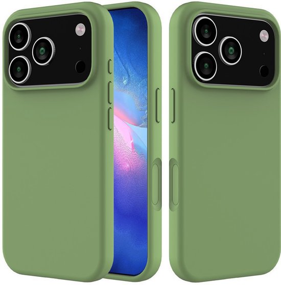 iPhone 17 Pro Max Hoesjes – Liquid Siliconen Backcover – Soft Touch – Incl. Screenprotector & Camera Lens Protector – Groen-Ilumina Benelux