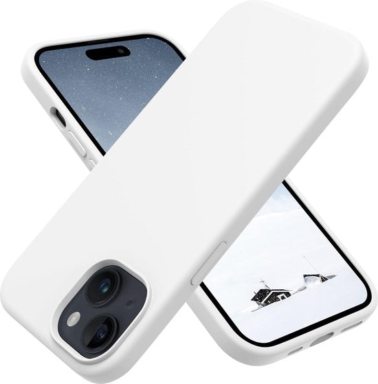 iPhone 15 Plus Hoesjes – Soft Silicone Backcover – Flexibel TPU – Schokbestendig – Wit-Ilumina Benelux