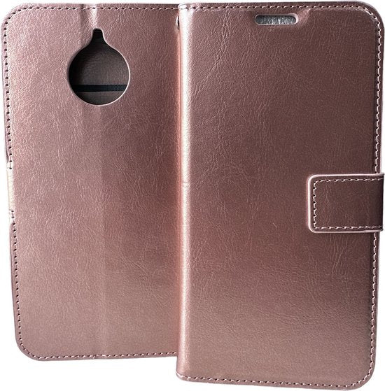 Motorola Moto E4 Plus Hoesjes – Portemonnee Book Case – Pasjeshouder – Magneetsluiting – Roségoud-Ilumina Benelux