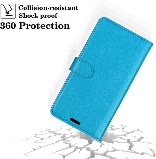 Motorola Moto G8 Power Hoesjes – Portemonnee Book Case – Pasjeshouder – 2x Screenprotector – Turquoise-Ilumina Benelux