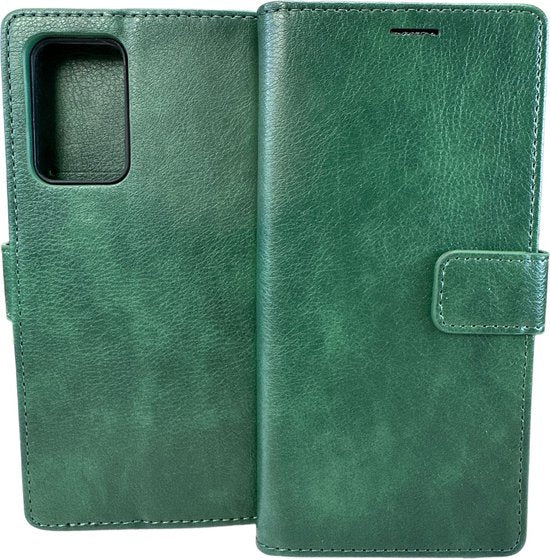 Oppo Reno 7 5G Hoesjes – Portemonnee Bookcase – Pasjeshouder – Magneetsluiting – Groen-Ilumina Benelux