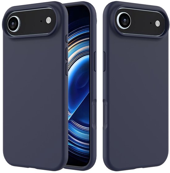 iPhone Air Hoesjes – Liquid Siliconen Backcover – Soft Touch – Inclusief 2x Screenprotector – Middernachtblauw-Ilumina Benelux