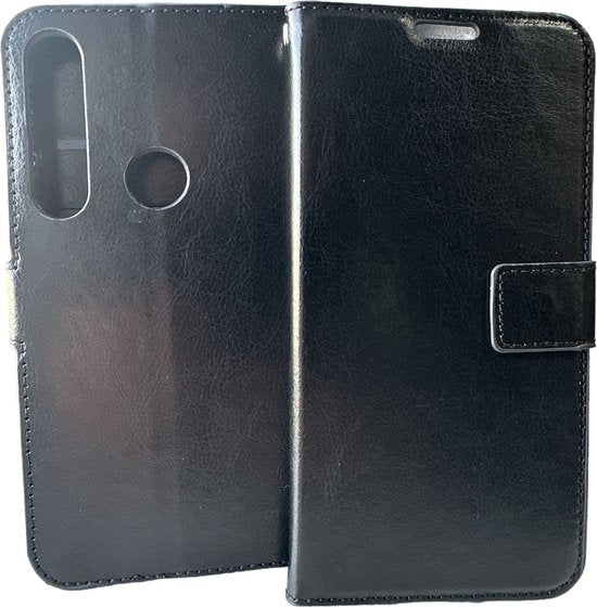 Motorola Moto G8 Power Hoesjes – Portemonnee Book Case – Pasjeshouder – 2x Screenprotector – Zwart-Ilumina Benelux