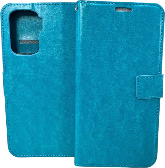 Oppo Reno 5Z Hoesjes – Portemonnee Book Case – Pasjeshouder – 2x Gehard Glas Screenprotector – Turquoise-Ilumina Benelux