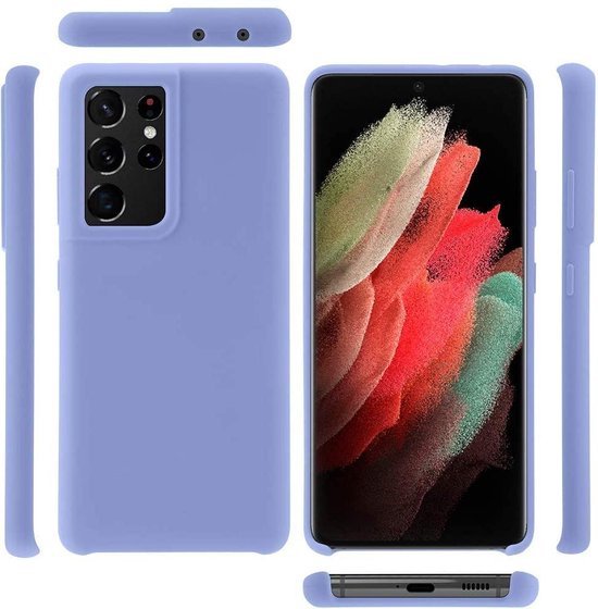 Samsung Galaxy S21 Ultra Hoesjes – Liquid Siliconen Backcover – Soft Touch – Flexibel – Paars-Ilumina Benelux