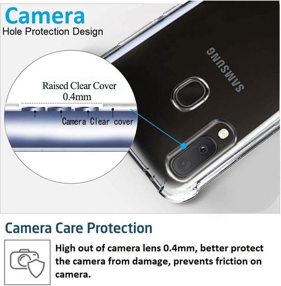 Shock proof Hoesje Geschikt voor: Samsung Galaxy A20E - Anti -Shock Silicone - Transparant