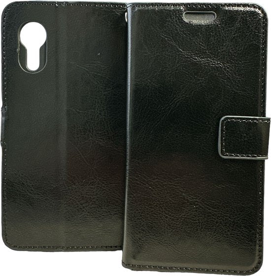 Samsung Galaxy XCover 5 Hoesjes – Portemonnee Hoes – 2 Pack Screenprotector – Pasjeshouder – Zwart-Ilumina Benelux
