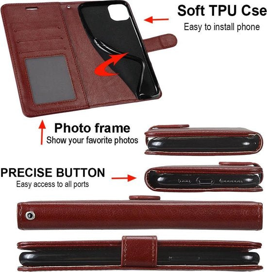 Samsung Galaxy Note 20 Hoesjes – Portemonnee Bookcase – Pasjeshouder – 2 Pack Screenprotector Gehard Glas – Roségoud