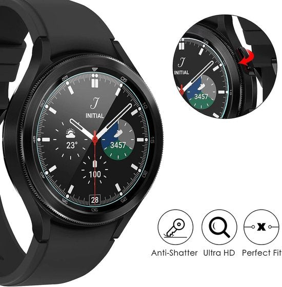 Screenprotector – Geschikt voor Samsung Galaxy Watch 4 Classic 42mm – Gehard Glas – 9H – Bubbelvrij – 2 Stuks – Transparant-Smartwatchscreenprotector-Ilumina Benelux