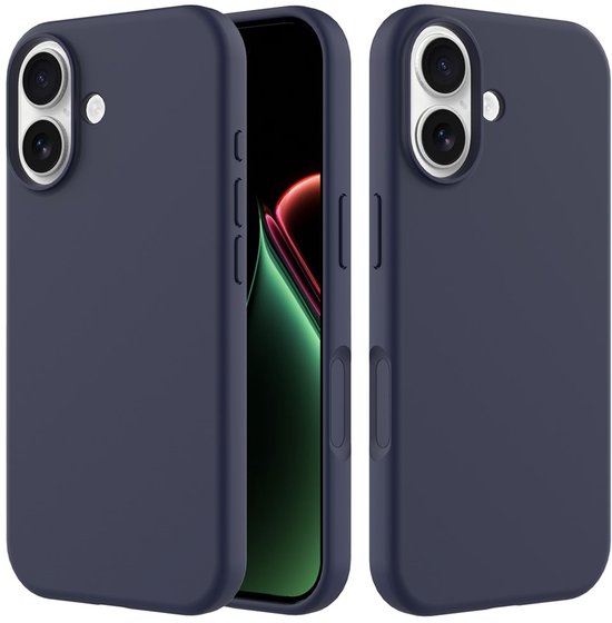 iPhone 17 Hoesjes – Liquid Siliconen Backcover – Soft Touch – Schokbestendig – Middernachtblauw-Ilumina Benelux