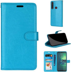 Motorola Moto G8 Plus Hoesjes – Portemonnee Book Case – Pasjeshouder – Magneetsluiting – Turquoise