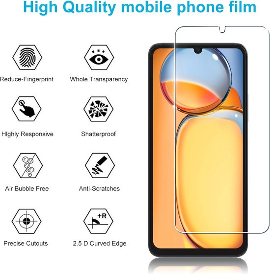 Xiaomi Redmi 13C Hoesjes – Soft Silicone Backcover – Inclusief Gehard Glas Screenprotector – Zwart-Ilumina Benelux