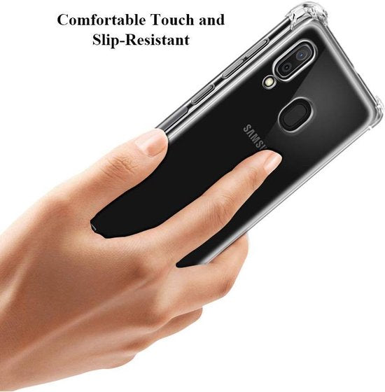Samsung Galaxy A60 Hoesjes – Transparante TPU Backcover – 2x Gehard Glas Screenprotector – Anti-kras-Ilumina Benelux