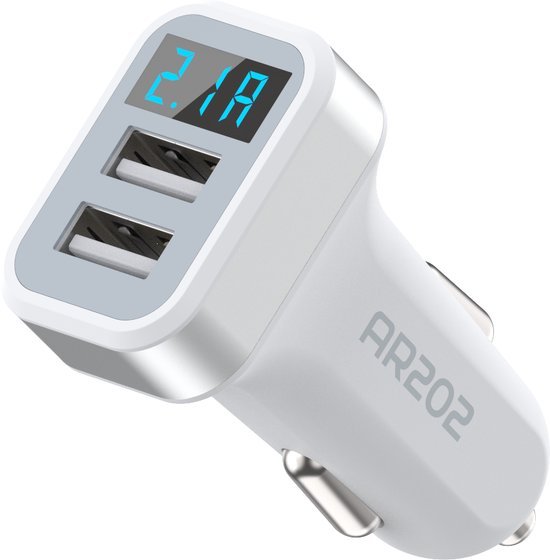 Autolader USB – 2x USB 2.1A Oplaadpoorten – Snelladen – Voor Telefoon Tablet Navigatie-Oplader-Ilumina Benelux