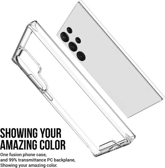 Samsung Galaxy S22 Ultra Hoesjes – Siliconen Backcover – Military Grade Schokbestendig – Crystal Clear Transparant-Ilumina Benelux
