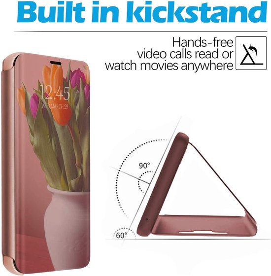 Spiegel Cover - Hoesje - Clear View Case Geschikt voor: Samsung Galaxy A11 - Roségoud