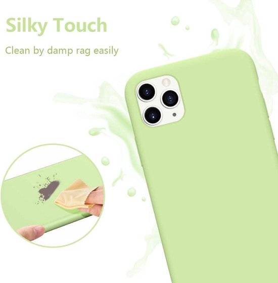 iPhone 11 Pro Max Hoesjes – Siliconen Backcover – SpearMint – Met Gehard Glas Screenprotector – Groen-Ilumina Benelux