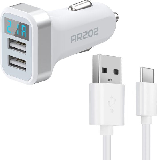 Autolader – Geschikt voor Samsung Galaxy S24/S23/S22/S21/A55/A54 – USB-C kabel – Snelladen-Oplader-Ilumina Benelux