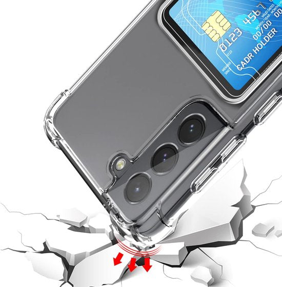 Schokbestendig TPU Hoes Kaarthouder Geschikt voor: Samsung Galaxy A35 - Transparant