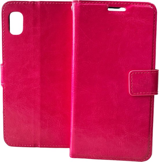 Samsung Galaxy A01 Core Hoesjes – Bookcase Portemonnee Hoes – Pasjeshouder – Magneetsluiting – Roze-Ilumina Benelux