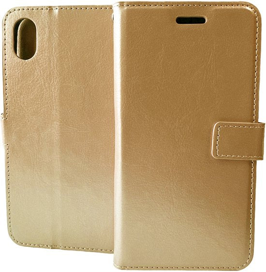 iPhone XS Max Hoesjes – Portemonnee Book Case – Pasjeshouder – Magneetsluiting – Goud-Ilumina Benelux