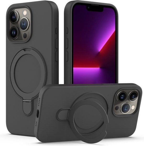 iPhone 14 Plus Hoesjes – Magnetische Backcover – MagSafe Compatibel – Standfunctie – Grijs-Ilumina Benelux