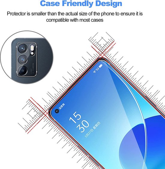 Oppo Reno 6 5G Hoesjes – Siliconen Backcover – Schokbestendig – Transparant – 3x Gehard Glas Screenprotector-Ilumina Benelux