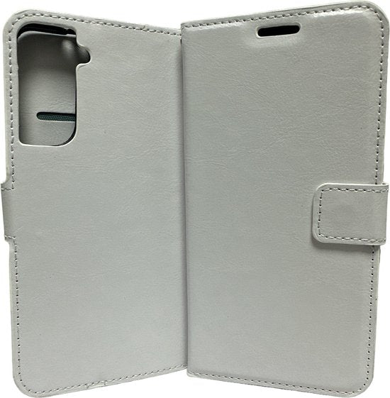 Samsung Galaxy S21 Plus Hoesjes – Portemonnee Book Case – Pasjeshouder – Magneetsluiting – Wit-Ilumina Benelux