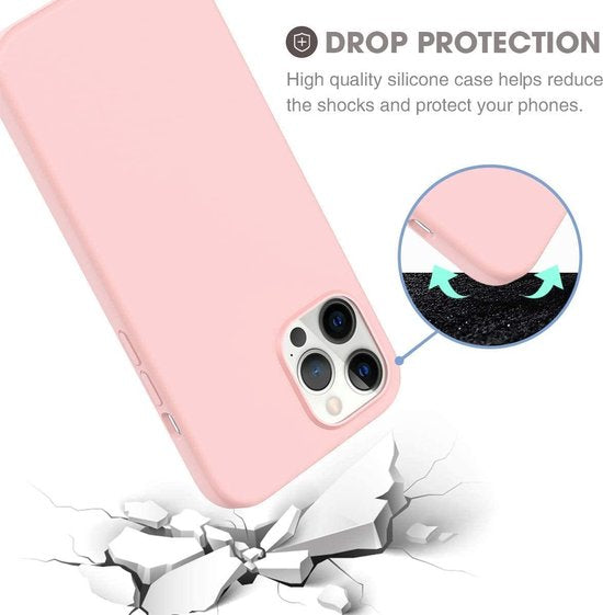 iPhone 11 Hoesjes – Soft Touch Liquid Silicone Backcover – Flexibele TPU – Incl. Screenprotector – Lichtroze-Ilumina Benelux