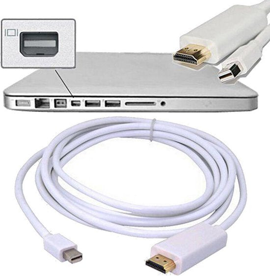 Mini DisplayPort naar HDMI kabel – Geschikt voor MacBook/Surface/Dell/HP – 1,5 m – 1080p Full HD – Audio – Zwart-Ilumina Benelux