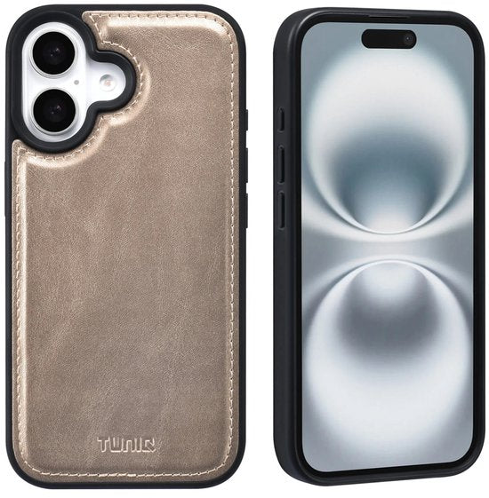 iPhone 16 Hoesjes – 2-in-1 Portemonnee Case – Magnetisch Afneembaar – Magneetsluiting – Goud-Ilumina Benelux