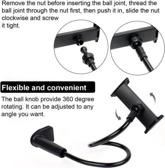 Tablethouder - Bureau houder - Tablet houder - Tablet standaard - o.a. voor tafel, bureau en bed Geschikt voor: iPad en Tablets 4- 11 inch - Wit/Zilver