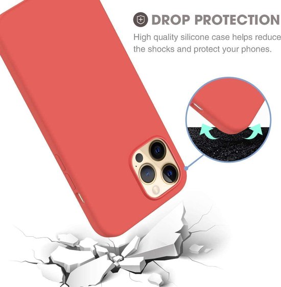 iPhone 11 Hoesjes – Soft Touch Liquid Silicone Backcover – Flexibele TPU – Inclusief Screenprotector – Rood-Ilumina Benelux