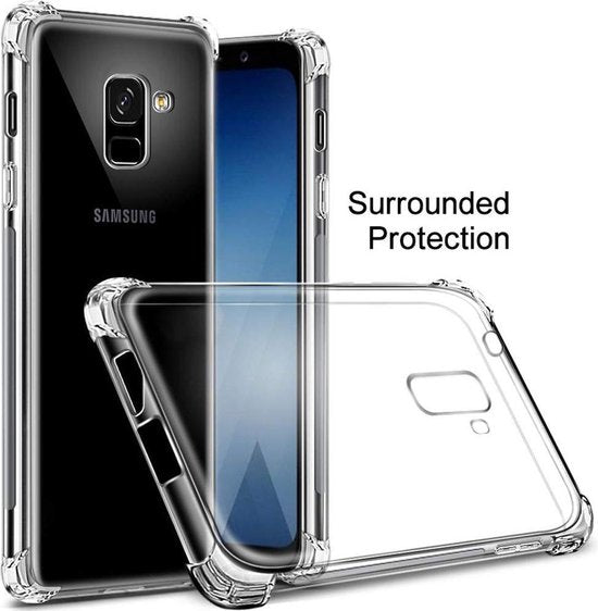 Shockproof Flexibele achterkant Silicone hoesje Transparant Geschikt voor: Samsung Galaxy A9 2018