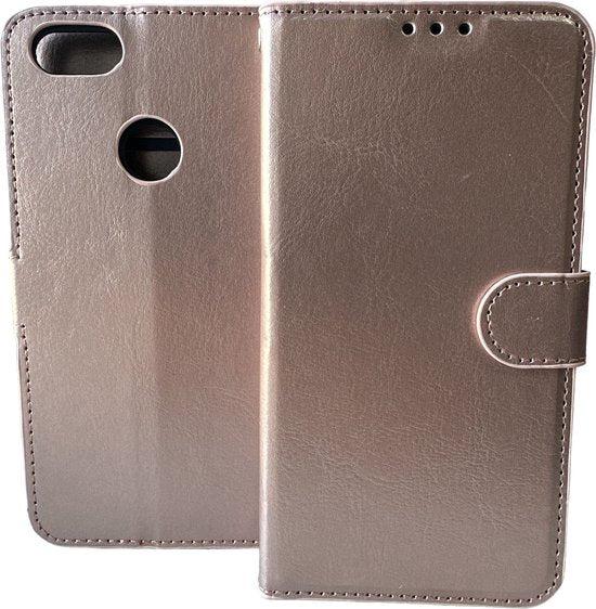 Motorola Moto E6 Play Hoesjes – Portemonnee Book Case – Pasjeshouder – Magneetsluiting – Roségoud-Ilumina Benelux