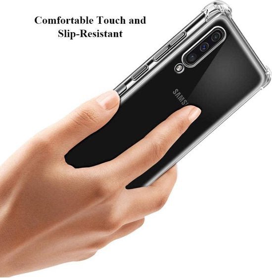Samsung Galaxy M20 Hoesjes – Siliconen Backcover – Schokbestendig – 2 Pack Screenprotector Gehard Glas – Transparant-Ilumina Benelux