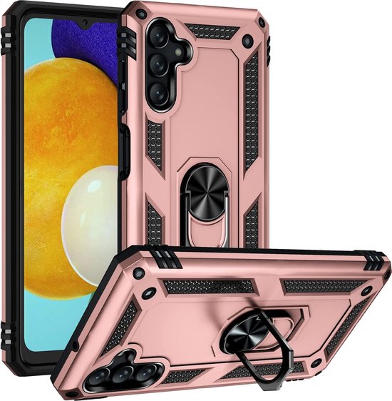 Samsung Galaxy M13 5G / A13 5G Hoesjes – Anti-Shock Hybride Ring Armor Backcover – Schokbestendig – Roségoud-Ilumina Benelux