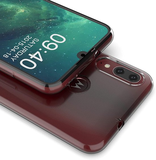 Motorola Moto E6 Plus Hoesjes – Transparante Soft Siliconen Backcover – Inclusief 2x Screenprotector – Anti-kras – Transparant