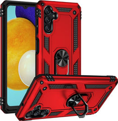 Ring Armor hoesje Geschikt voor Samsung Galaxy A13 5G / A04s - Rood - Draaibare standaard - Magneet